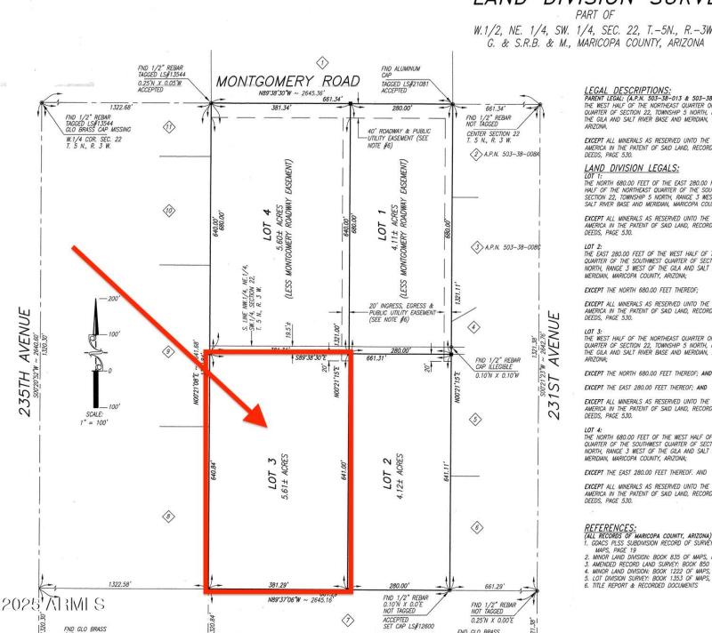 233rd and Montgomvery Lot 3 survey