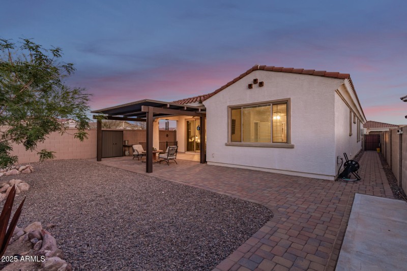Backyard with paver walk-way
