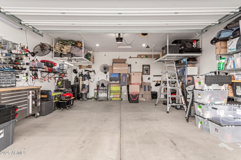 2 car garage with overhead storage