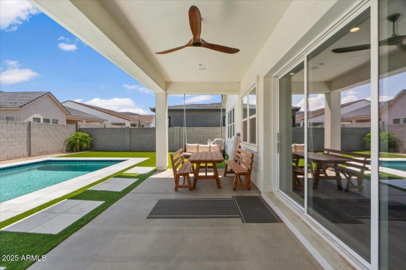 45-Back patio with porch swing