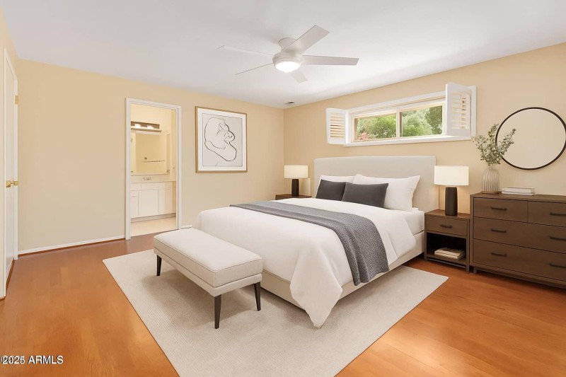 Virtually staged primary bdrm