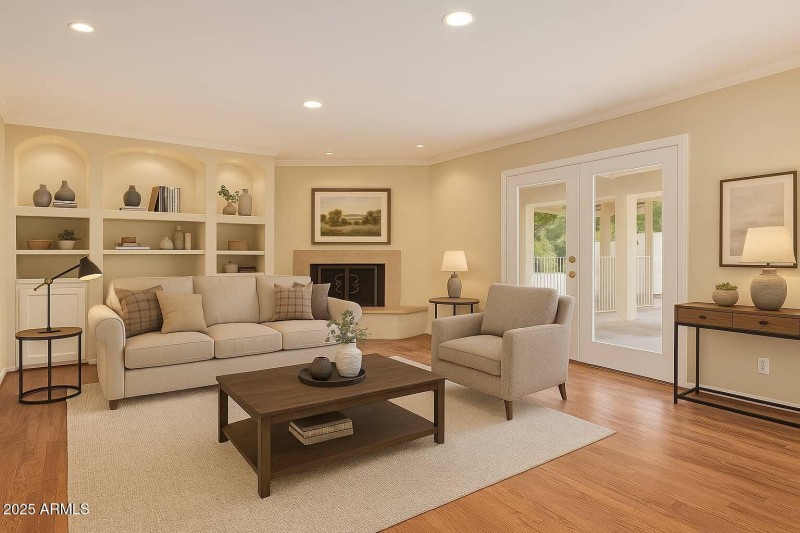 virtually staged family room