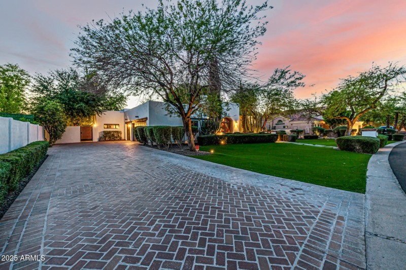 Brick pavered driveway