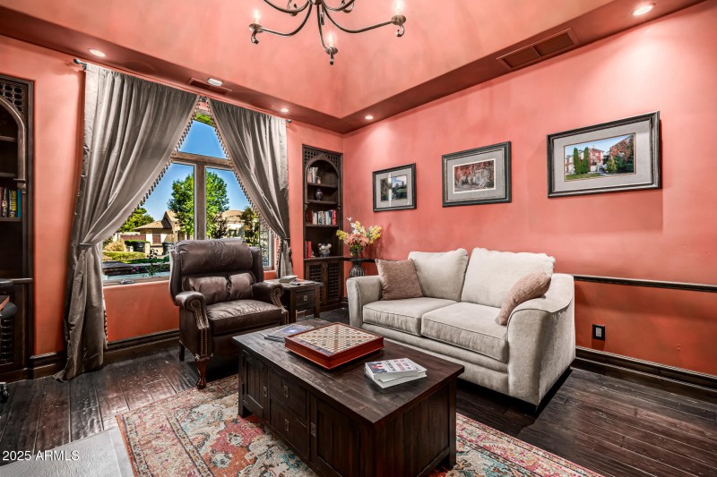 Den/Office with Custom Wood Finishes