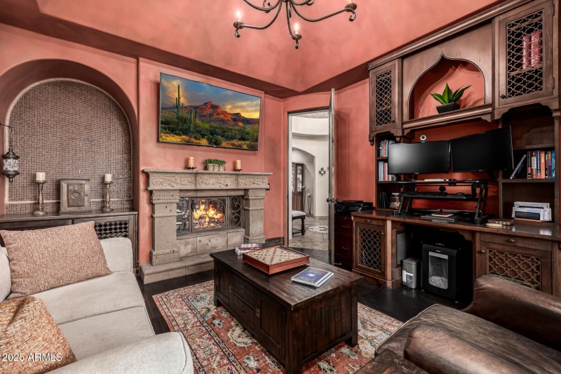 Den/Office with Custom Wood Finishes