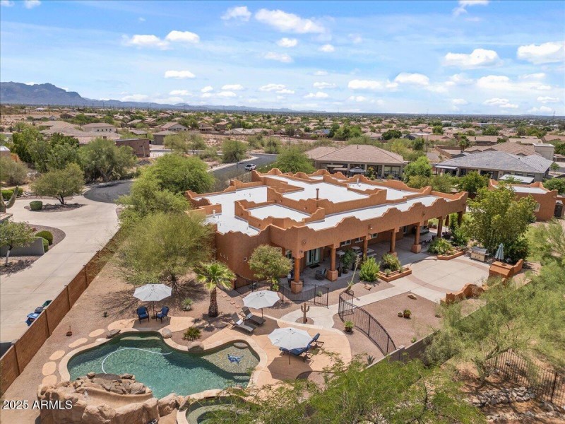 77-Aerial back of home and pool