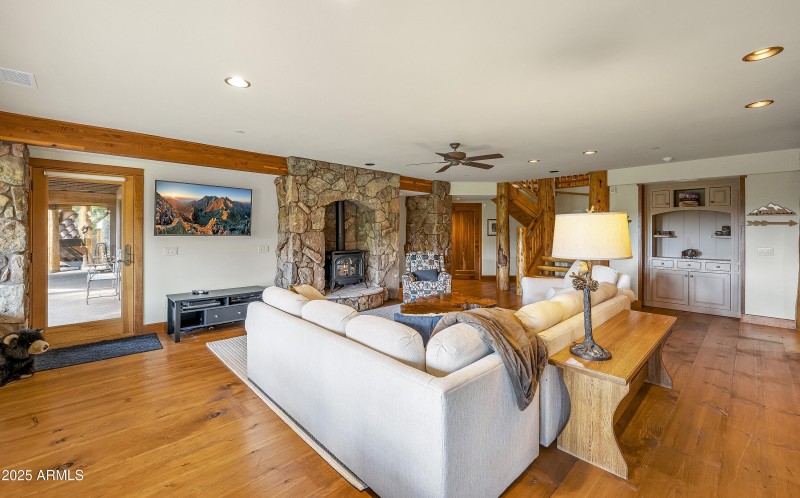 Lower level living room with patio acces