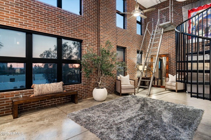 Ladder to Left Leads to Roof