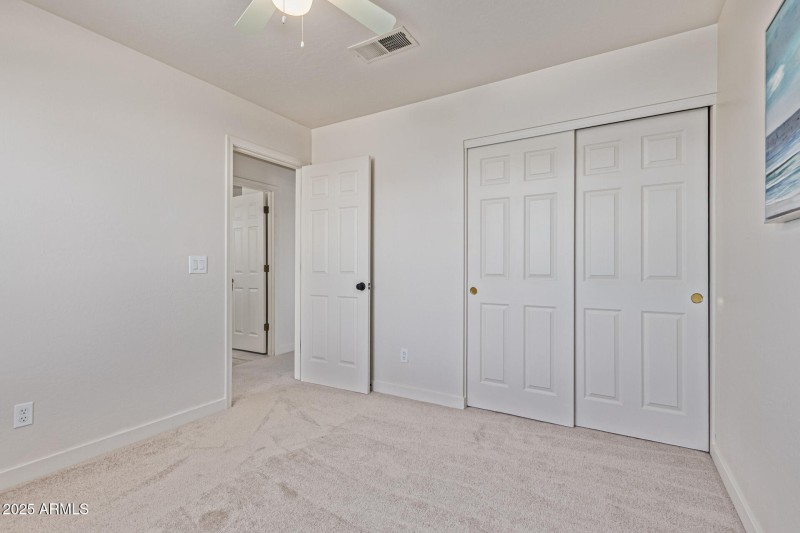 bedroom with new carpet