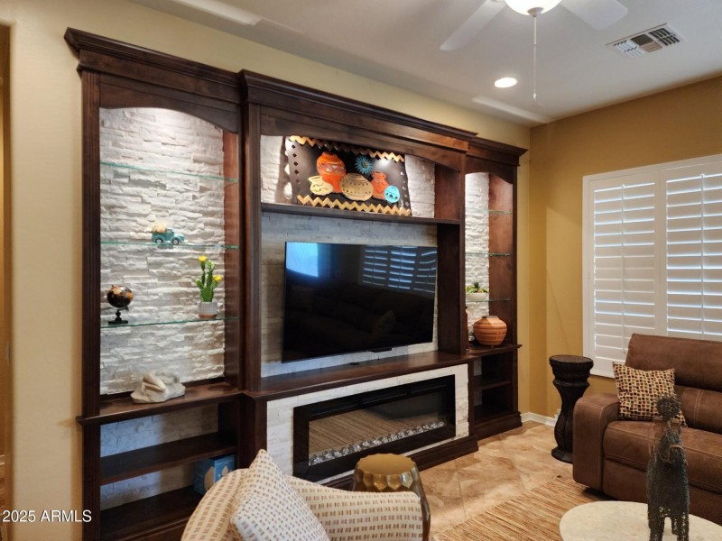 269th TV and fireplace