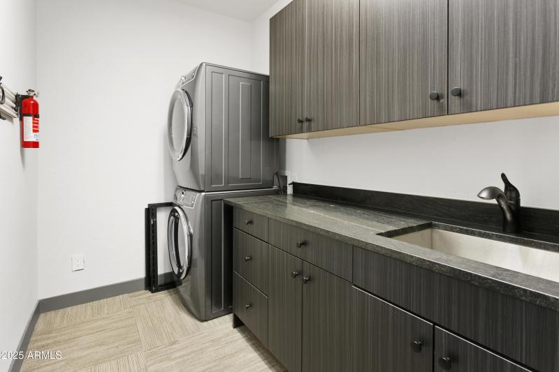 Laundry w/ custom cabinets