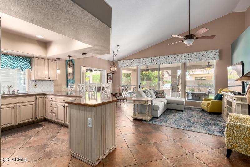 Kitchen open to Living