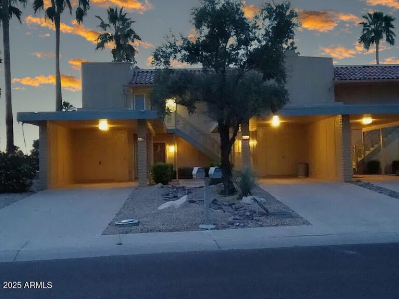 Front View at Sunset