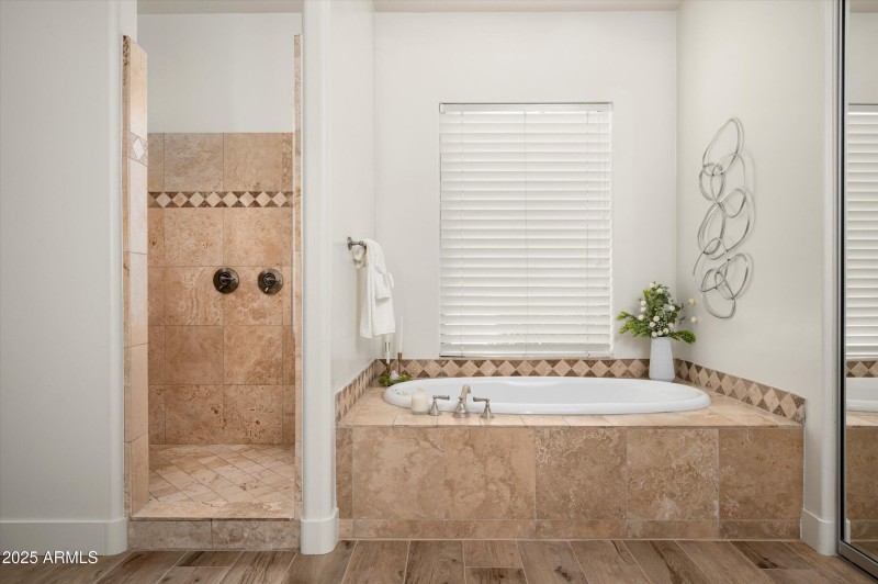 Walk In Shower and Whirlpool Tub