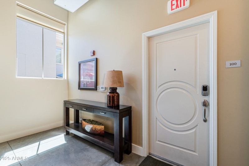 Front door inside building.