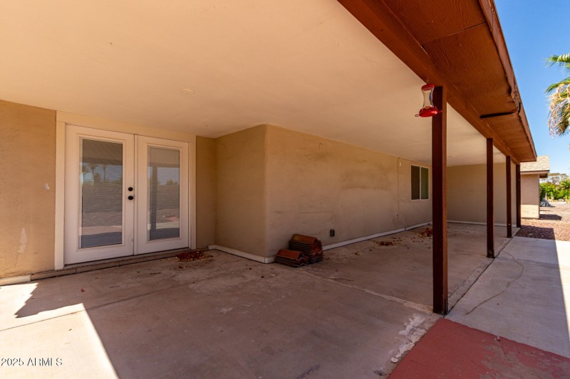 Private Patio with French Doors