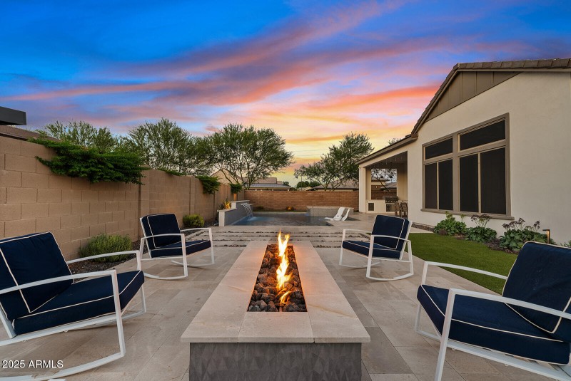 Fire-Pit Seating Area at Sunset