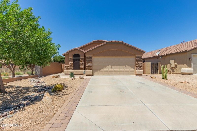 Front with beautiful stone