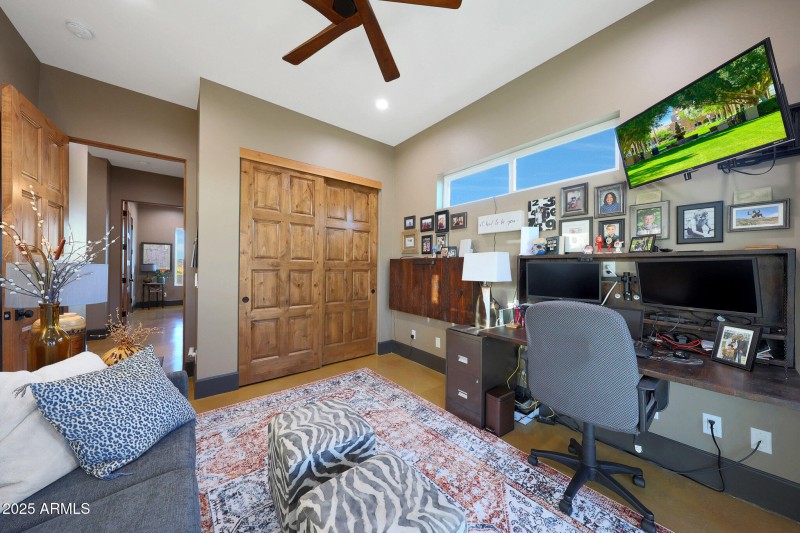 Custom made fold-down solid wood desks