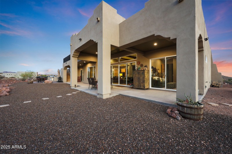 Back of home at sunset