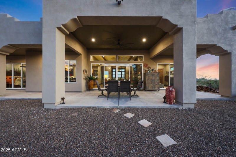 Covered Patio in the evening