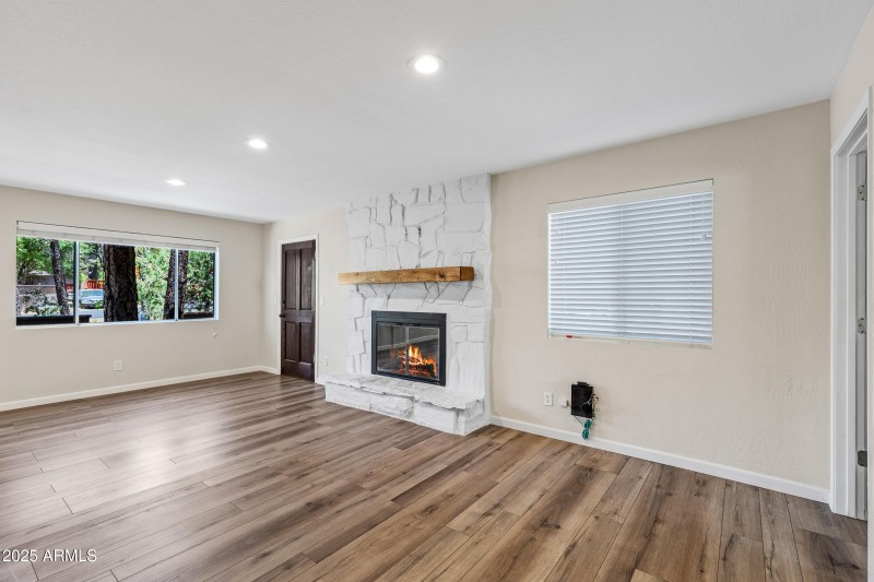 Wood burning fireplace