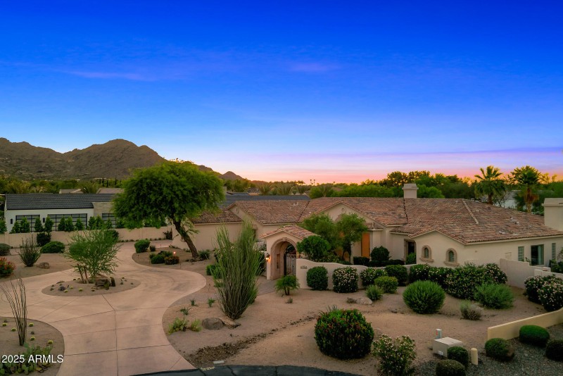 front of property twilight_aerial