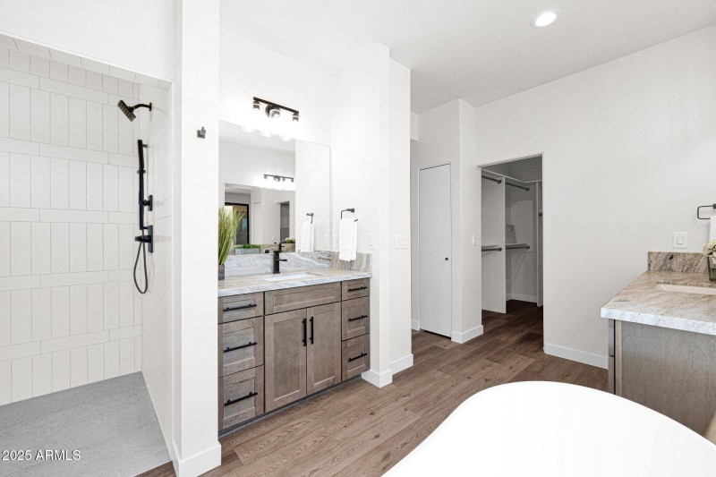 Large spa-style tile shower