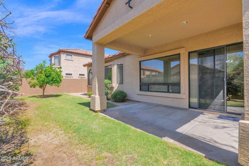 grass and mature landscaping