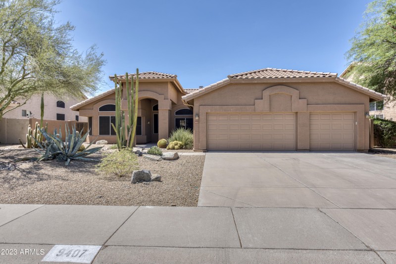 Front View 3 Car Garage