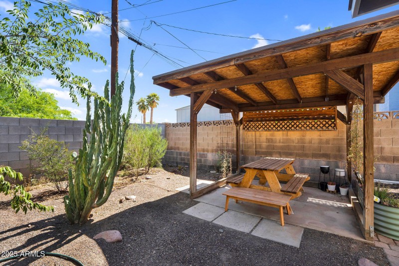 Backyard Ramada with Picnic Table
