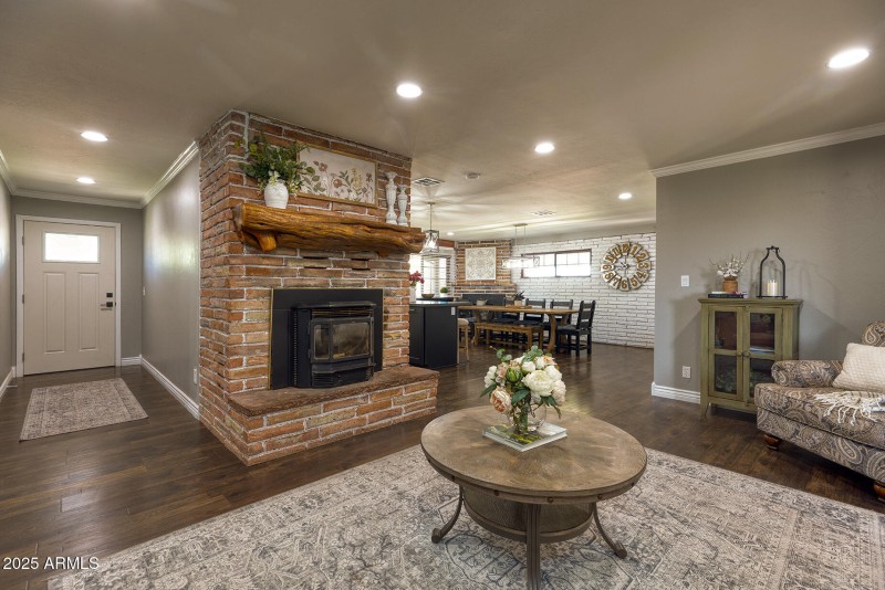 Living room with pellet stove