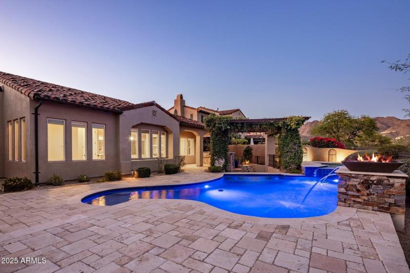 042_Pool and Back of Home Night View