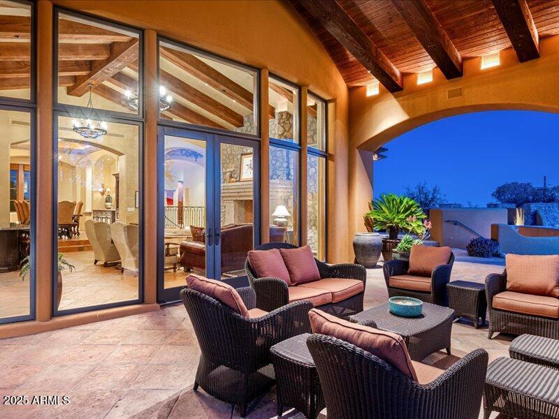 Beautiful lighted Beam accents