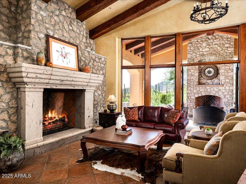 DC Ranch Stone Fireplace