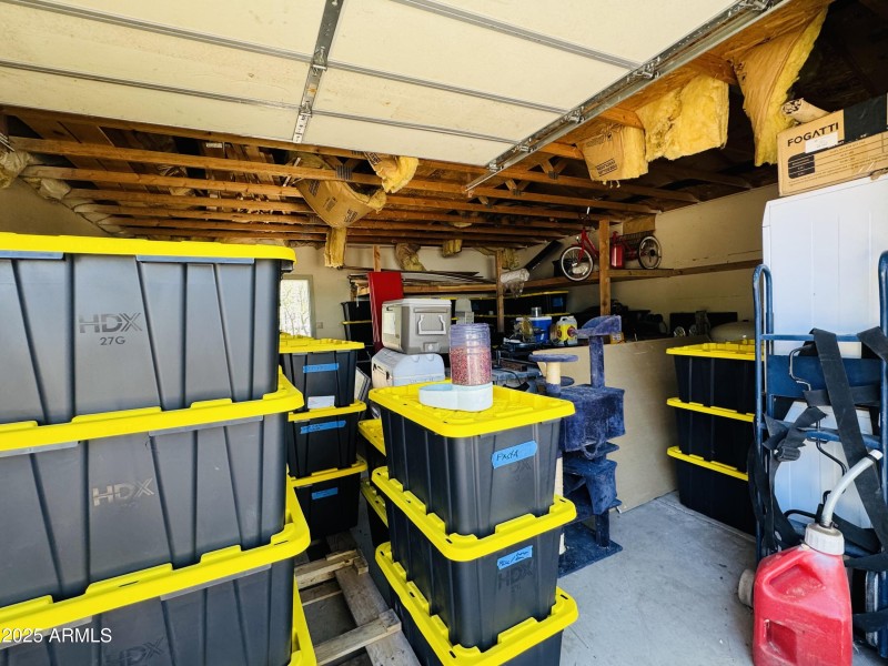 Inside detached garage