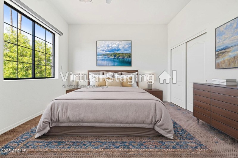Upstairs bedroom - virtual staged