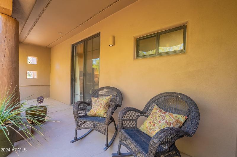 Private patio on Junior Suite side