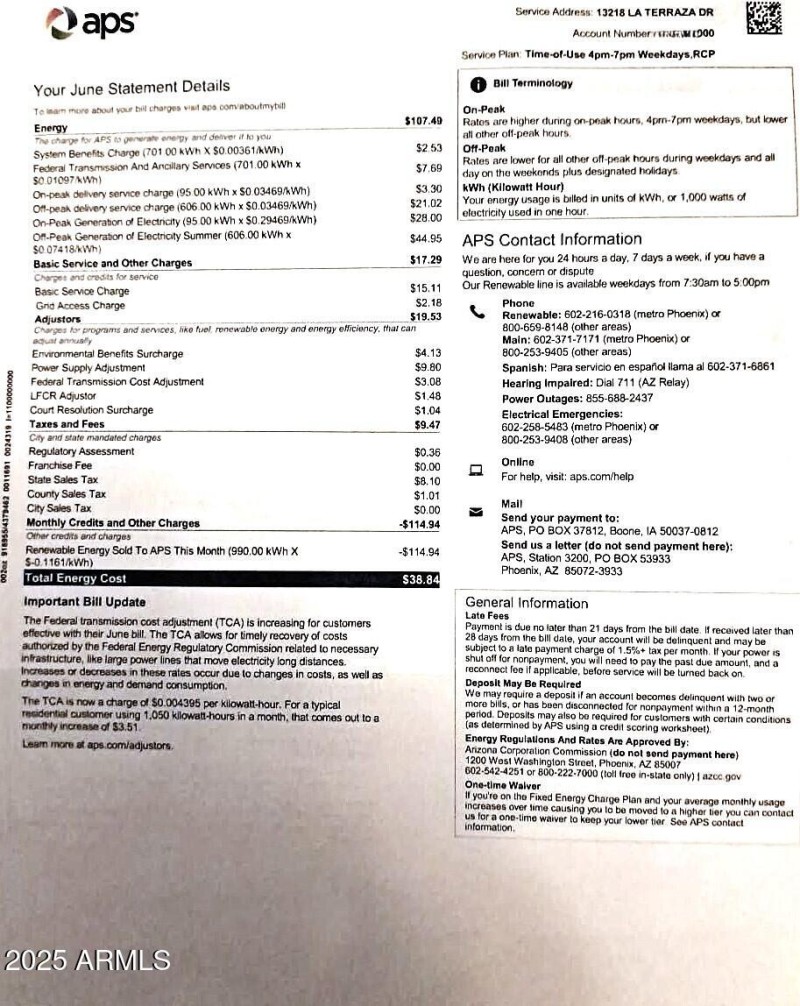 p 4 APS bill for June