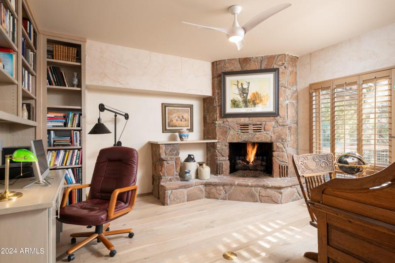 HOME OFFICE WITH FIREPLACE