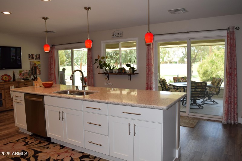 Kitchen Island out to Patio