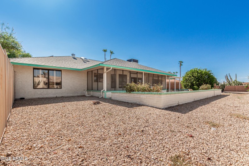 Backyard with Screened Patio