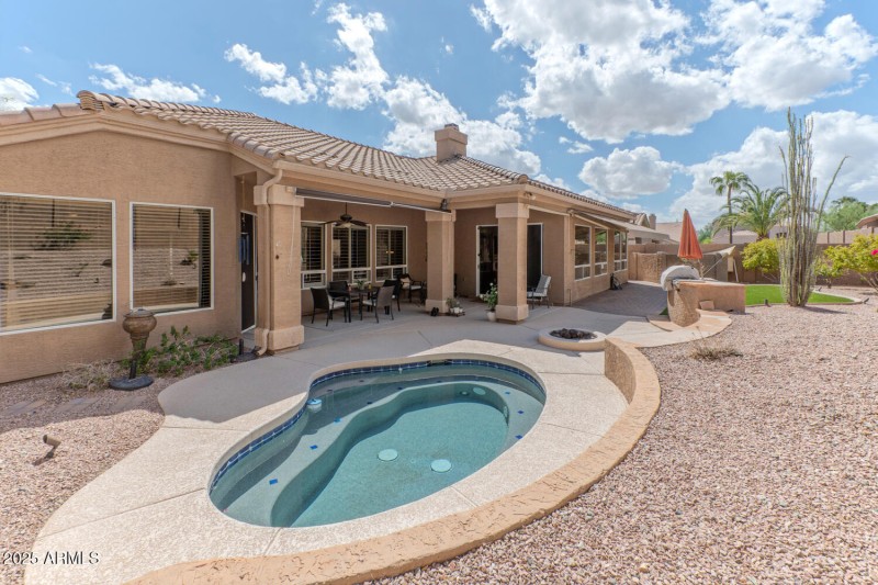 Spa and Backyard View