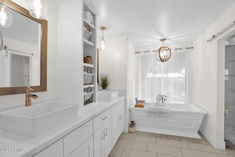 Updated bright & private Master bath