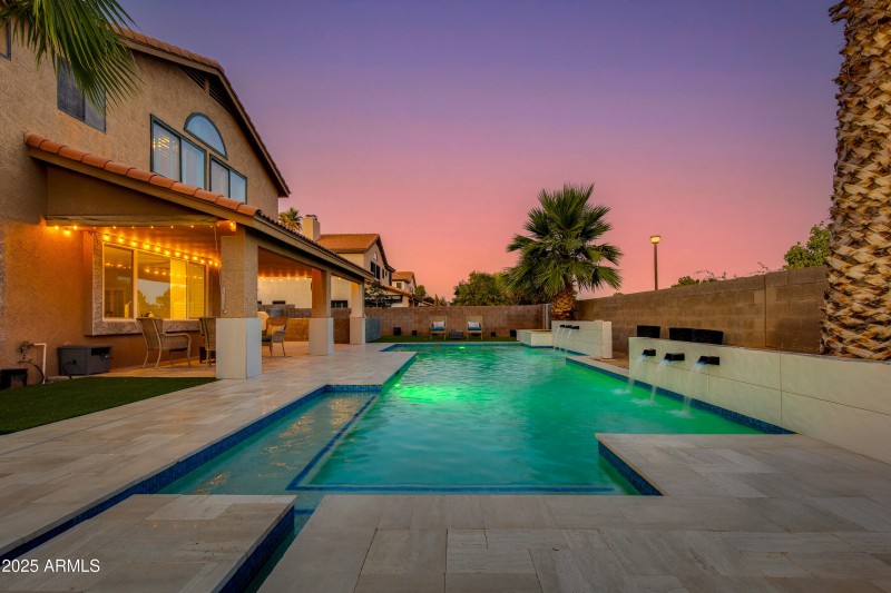 Poolside Elegance at Sunset