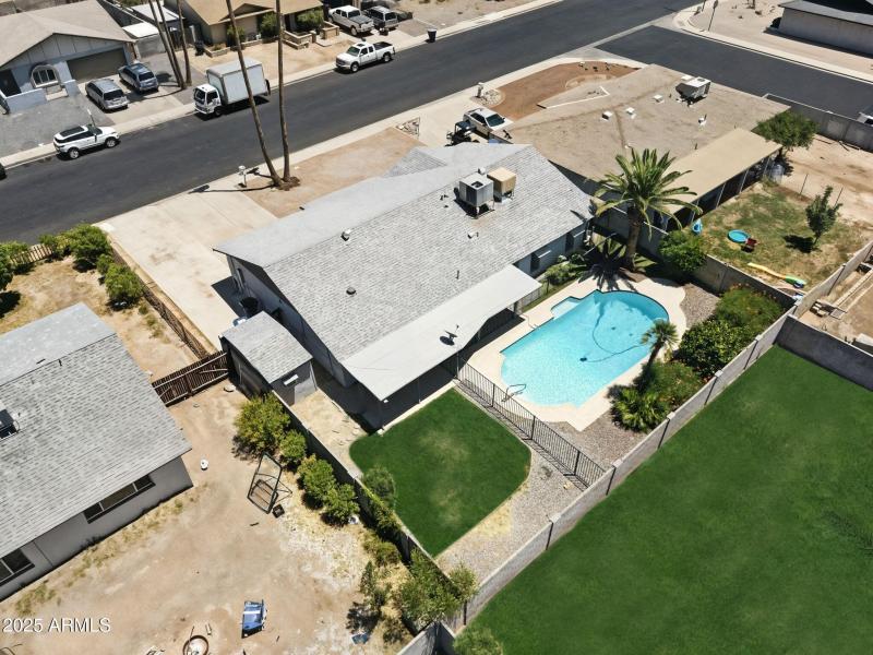 Aerial view backyard