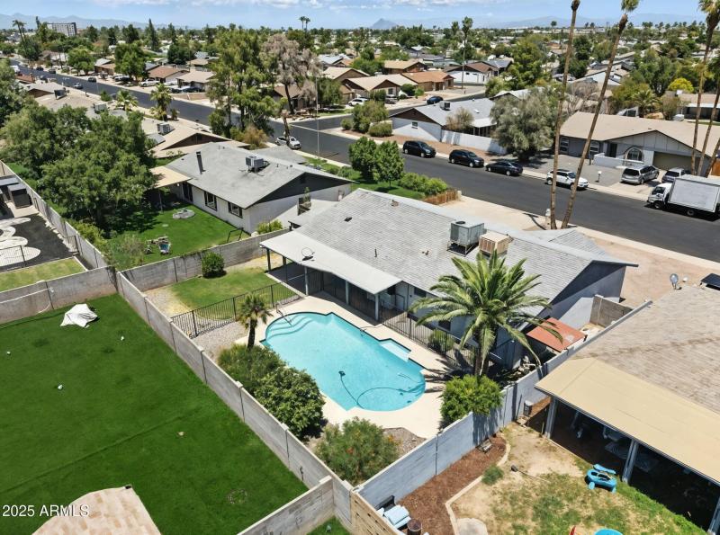 Aeriel view backyard