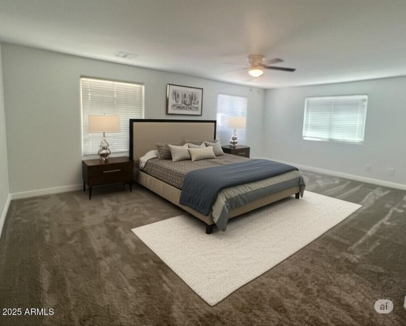master bedroom staged