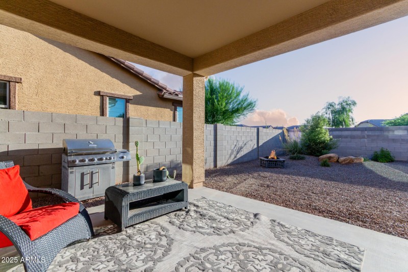 View of patio from sliding glass doors