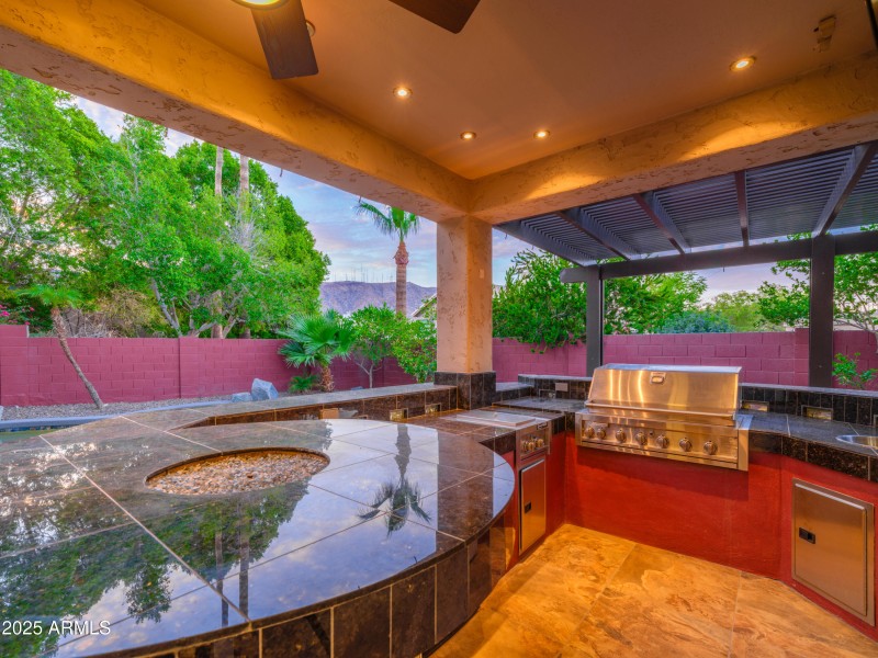 Stove, sink, BBQ, Marble, TV